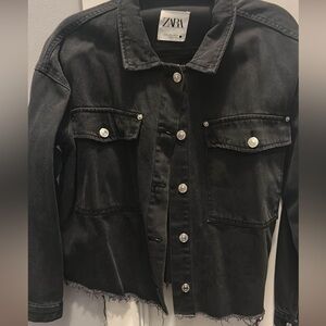 ZARA Black Denim Jean Jacket